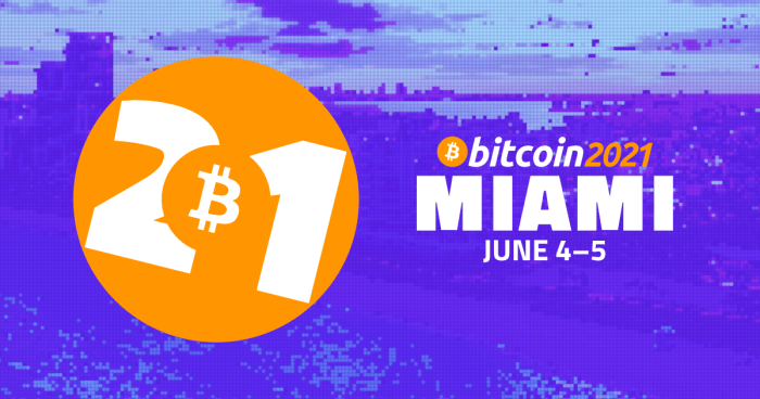 Flyer pour la conférence Bitcoin 2021 de Miami.