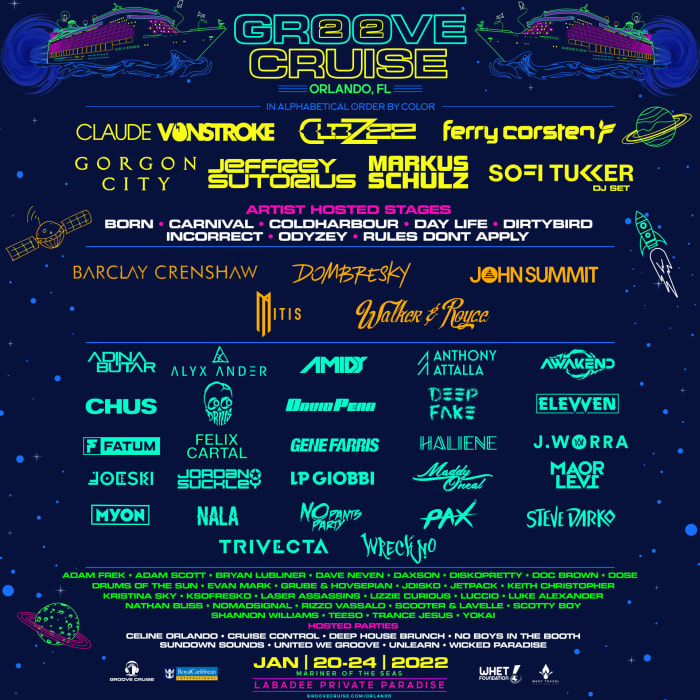 Groove Cruise Orlando annonce la programmation du voyage de janvier 2022. 