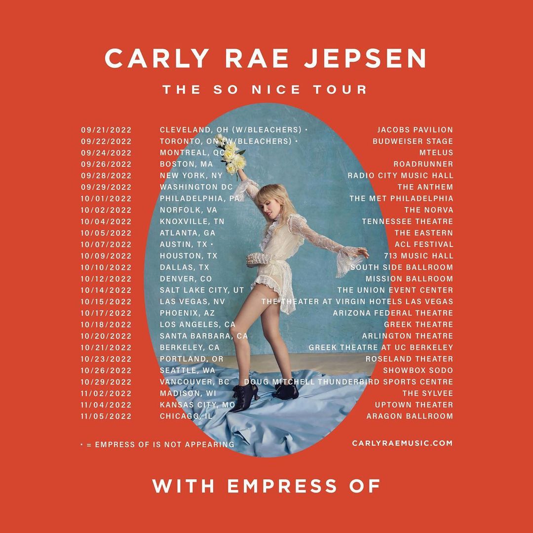 Carly Rae Jepsen : la tournée So Nice