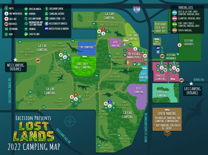 Carte du camping Terres perdues 2022