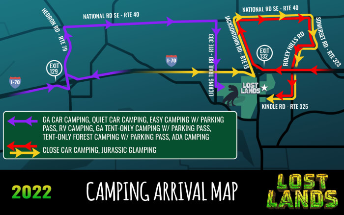 Lost Lands 2022 Carte d'arrivée du camping