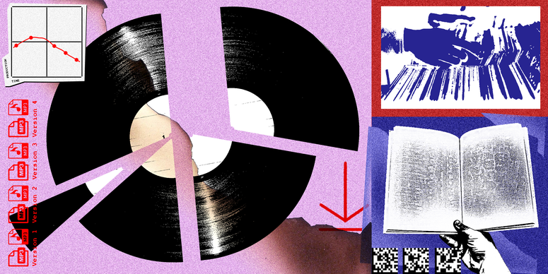 Une illustration d'un disque vinyle fissuré