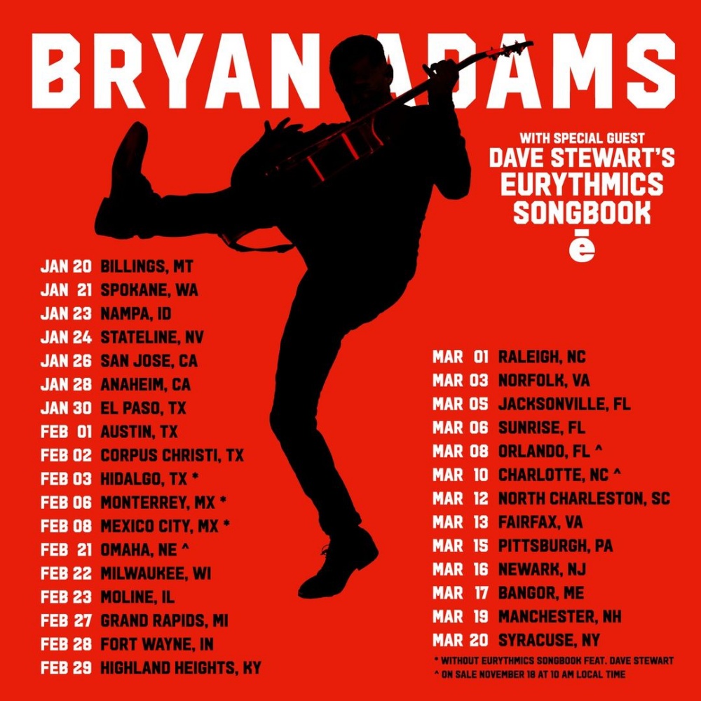 Bryan Adams 2024 So Happy It Hurts dates de tournée Amérique du Nord annonce billets prévente en vente Ticketmaster StubHub