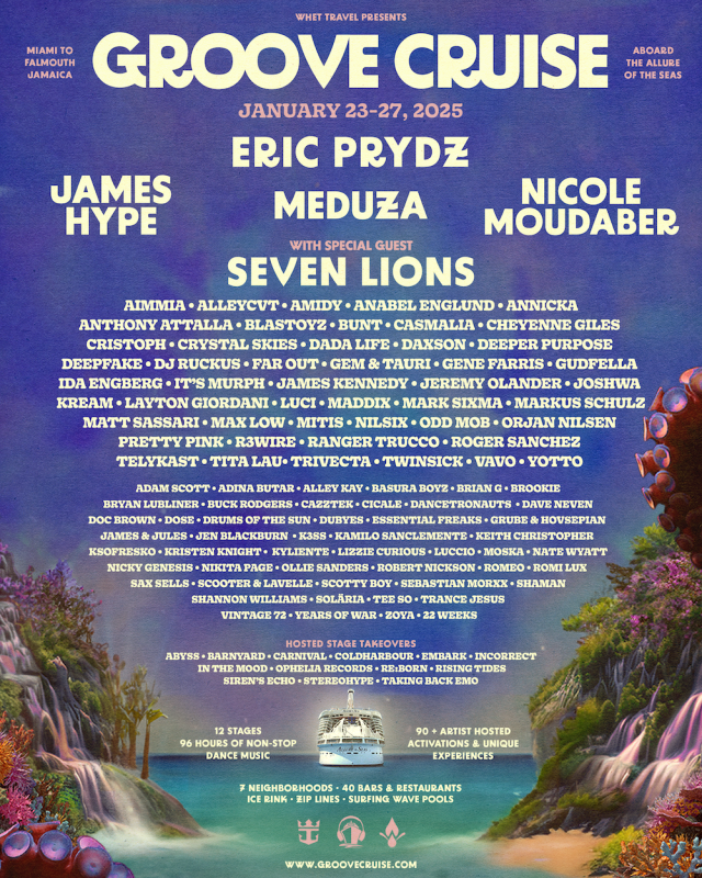 Eric Prydz, Seven Lions et plus en tête d’affiche de la Groove Cruise 2025
