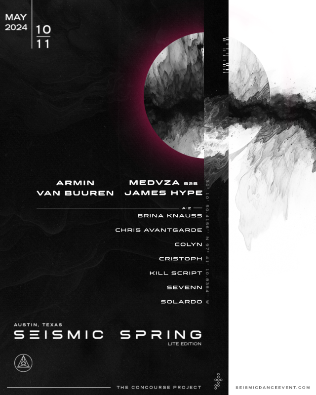 Gagnez des billets VIP pour Seismic Spring Lite 2024 avec Armin van Buuren, MEDUZA b2b James Hype et plus