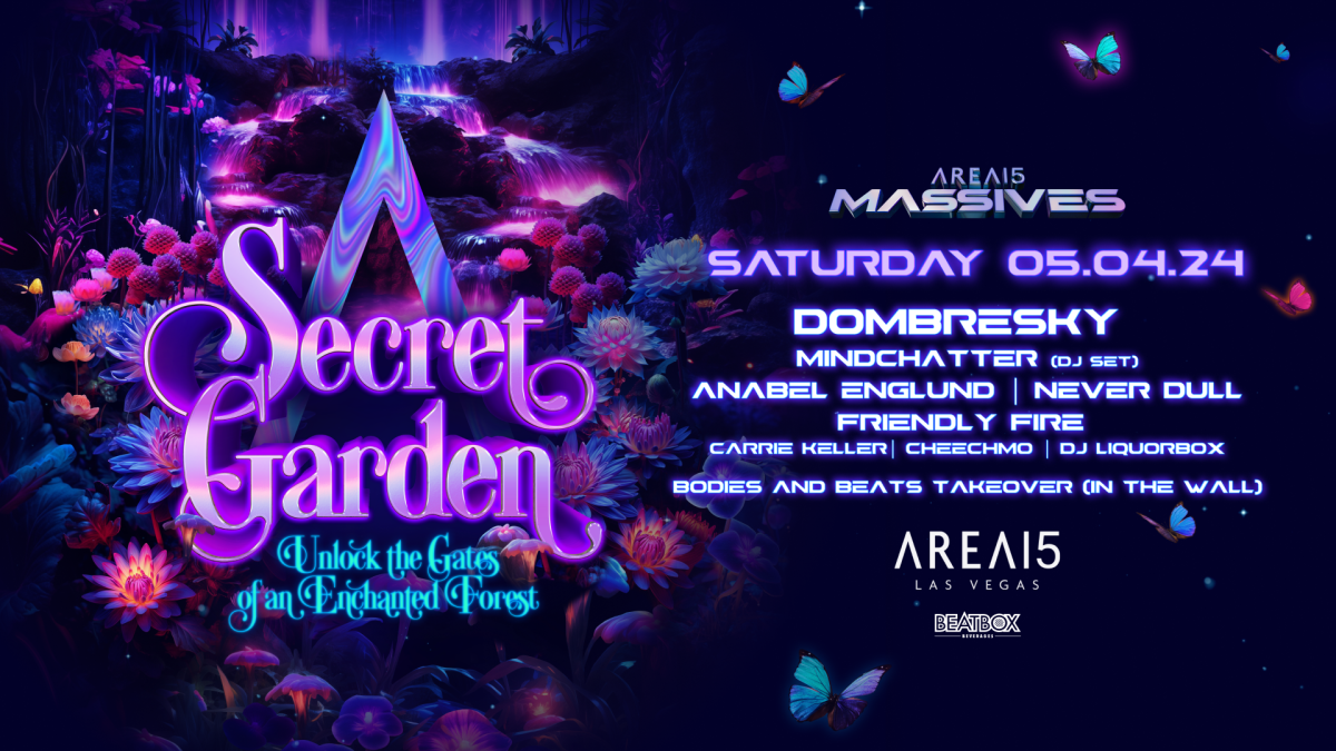 Un thème sur la nature "Jardin secret" La fête à la maison se déroule à l'AREA15 de Vegas