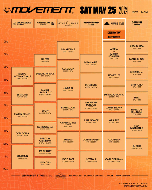 Movement Festival 2024 : horaires fixes, scènes, casiers et tout ce que vous devez savoir