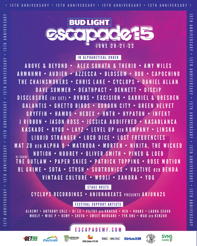 Escapade Music Festival 2025 présentera RL Grime, Disclosure, Kygo et plus