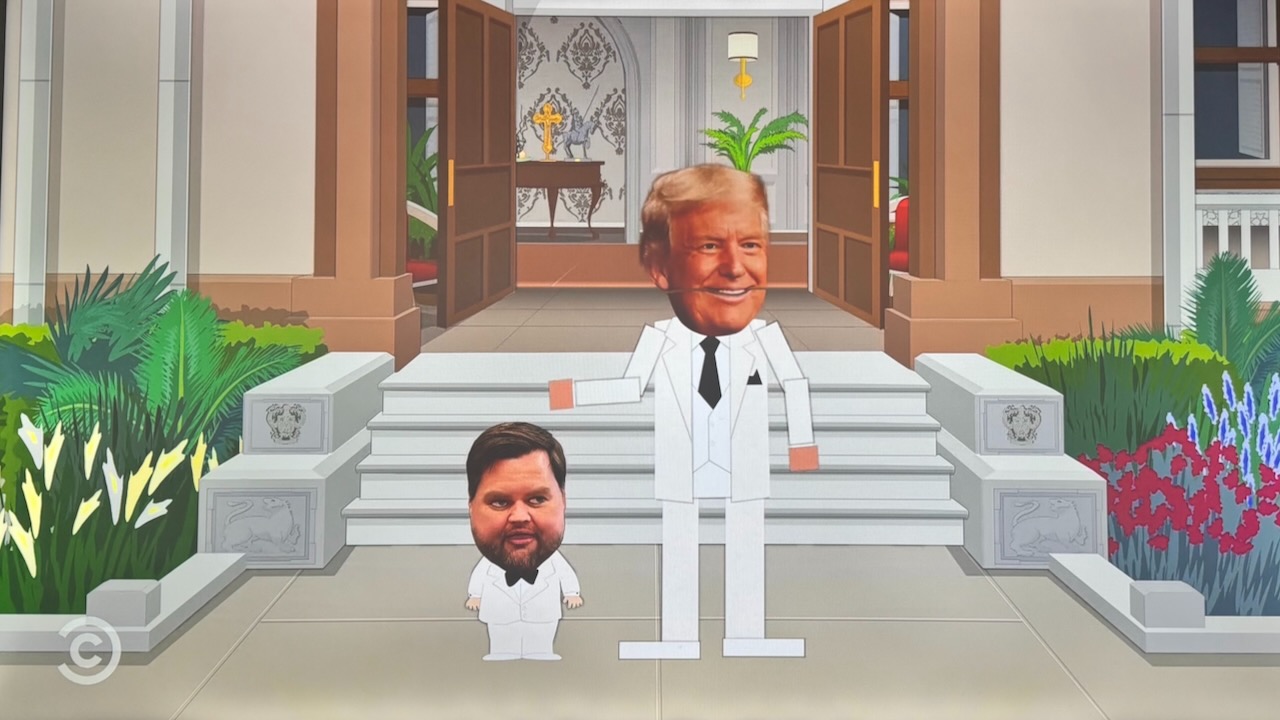 South Park imagine Mar-a-Lago comme l'île Fantasy avec Mini JD Vance distribuant de l'huile pour bébé