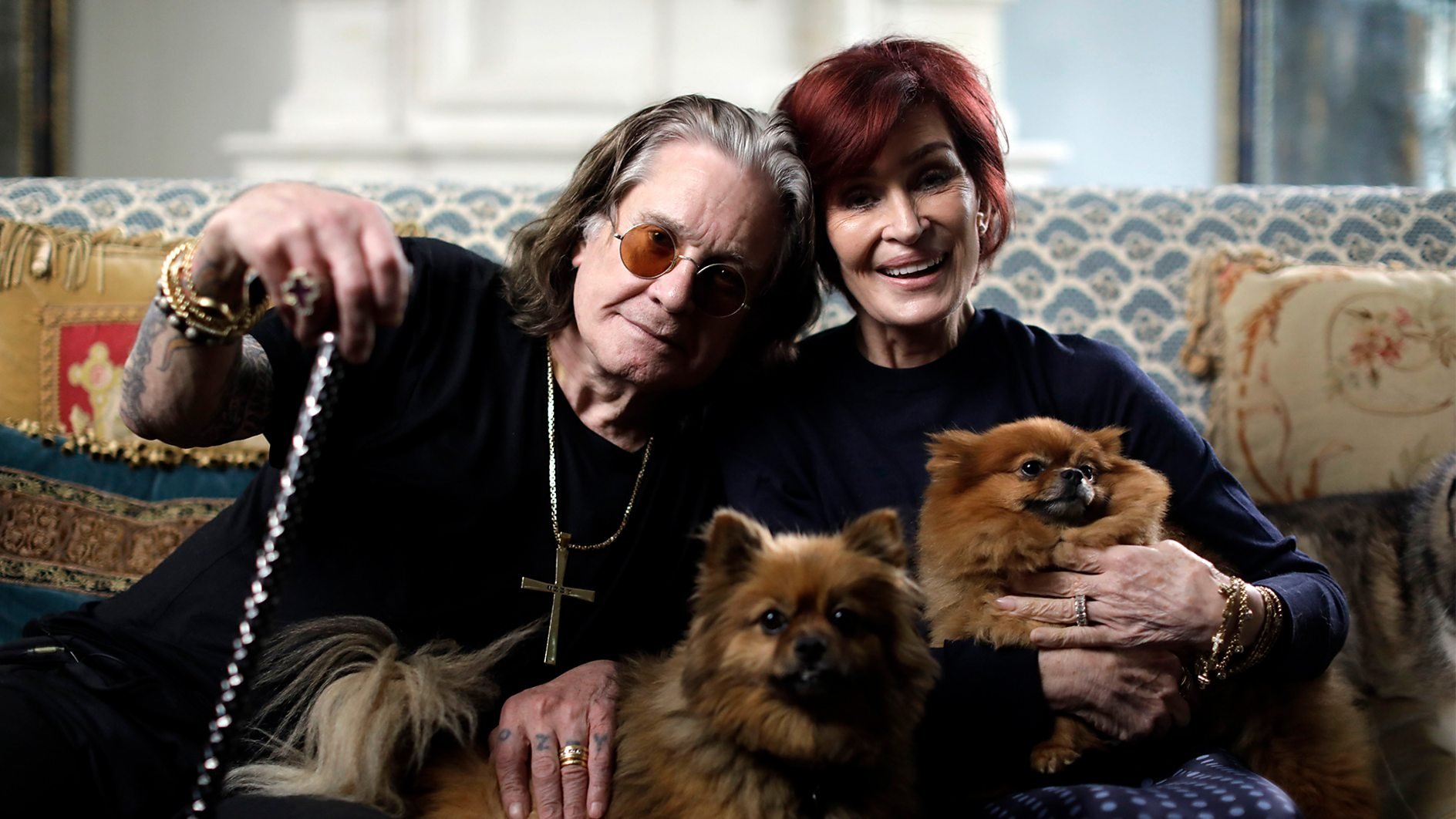 A photo of Ozzy Osbourne and Sharon Osbourne for the upcoming documentary Ozzy Osbourne: Coming Home.