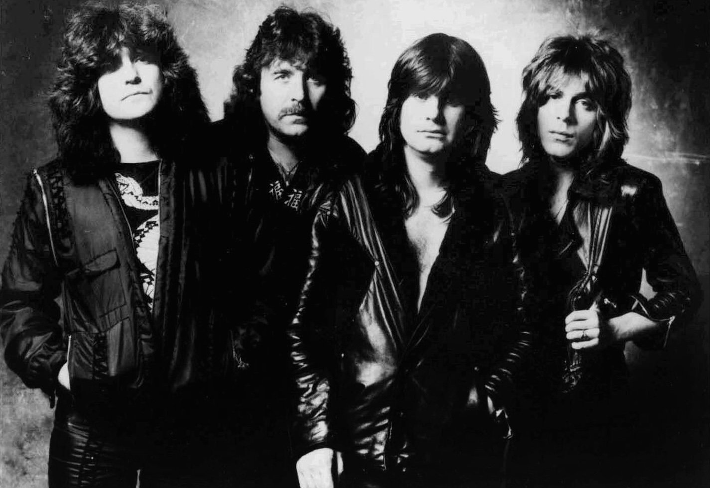 A photo of Ozzy Osbourne and his band during the Blizzard Of Ozz era.