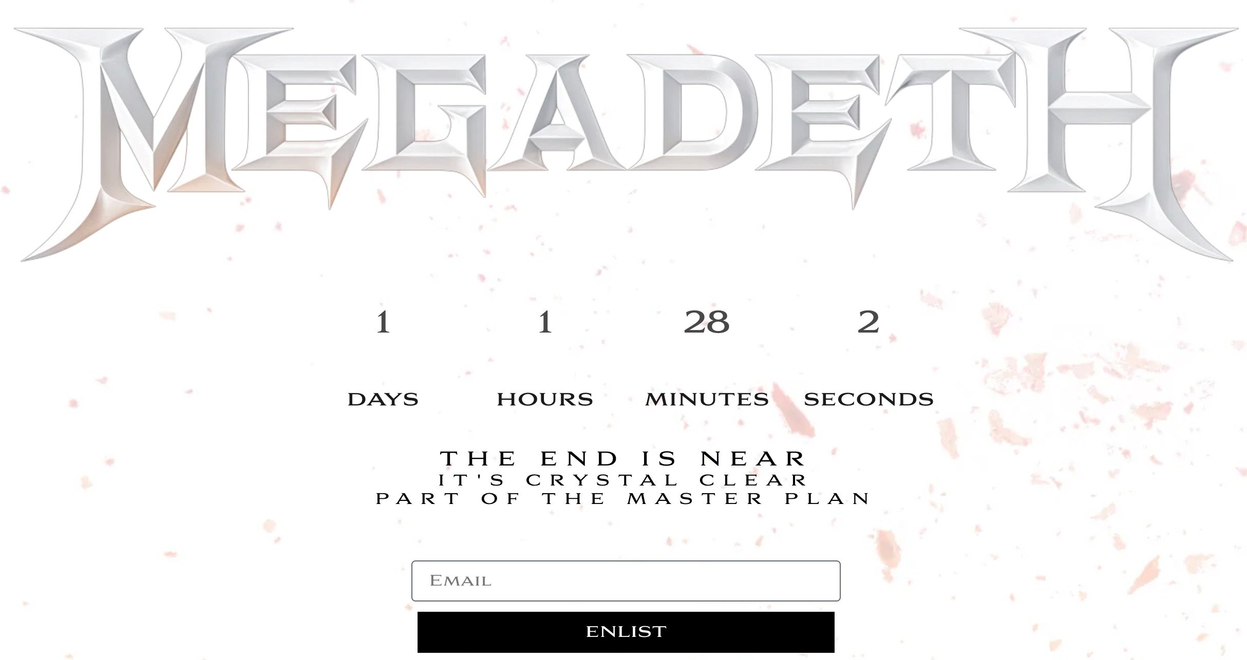 A photo of the Megadeth mystery countdown.