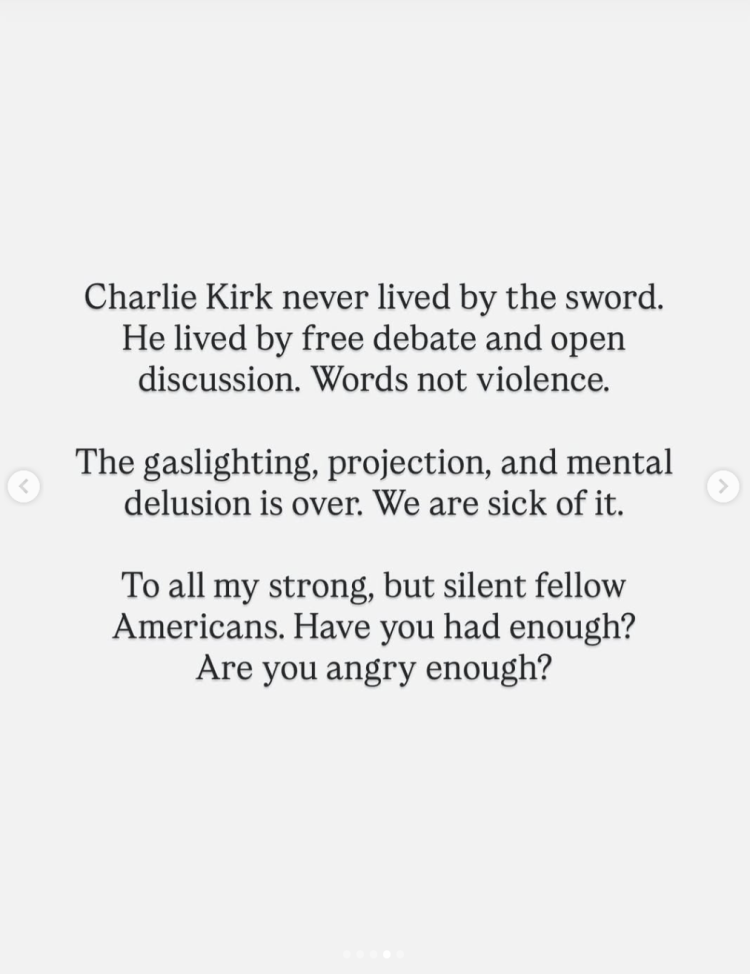 Nothing de plus Jonny Hawkins dit que c'est "Il est temps de ramener les exécutions publiques" Dans une déclaration sur la mort de Charlie Kirk; Dit à un fan de "Obtenir f * cked" Dans les commentaires