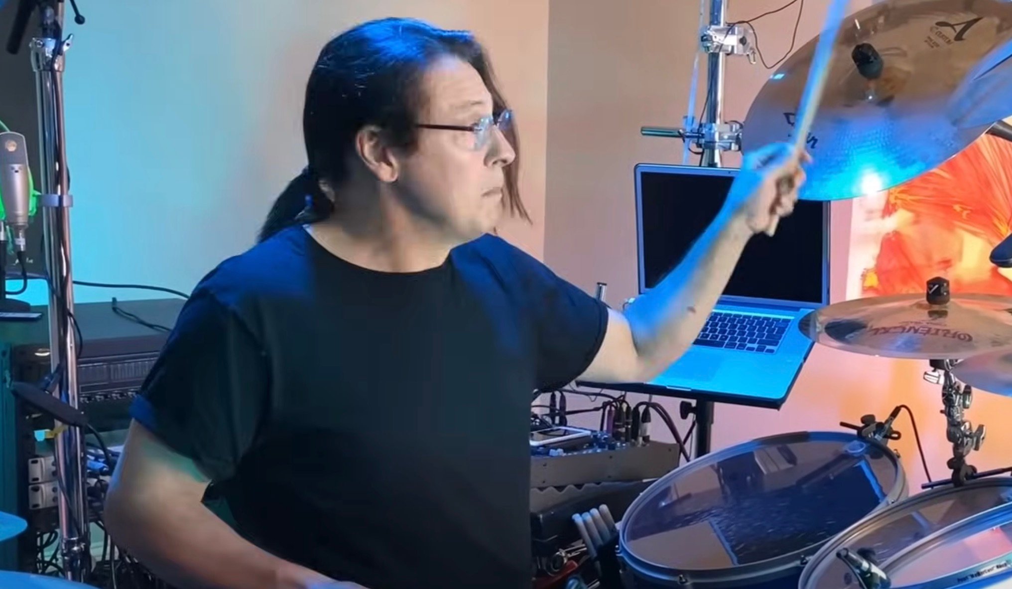 A photo of drummer Mike Mangini.