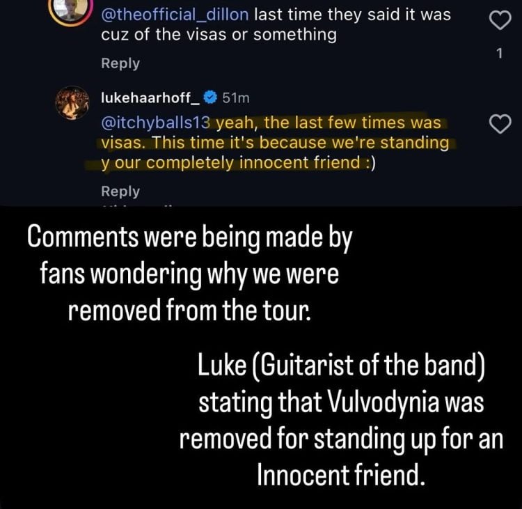 ZION BITTENBENDER affirme que VULVODYNIA pense que les allégations d'agression portées contre lui étaient fausses et qu'il a quand même été licencié