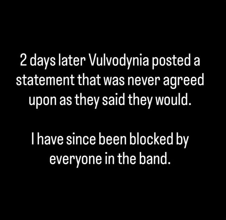 ZION BITTENBENDER affirme que VULVODYNIA pense que les allégations d'agression portées contre lui étaient fausses et qu'il a quand même été licencié