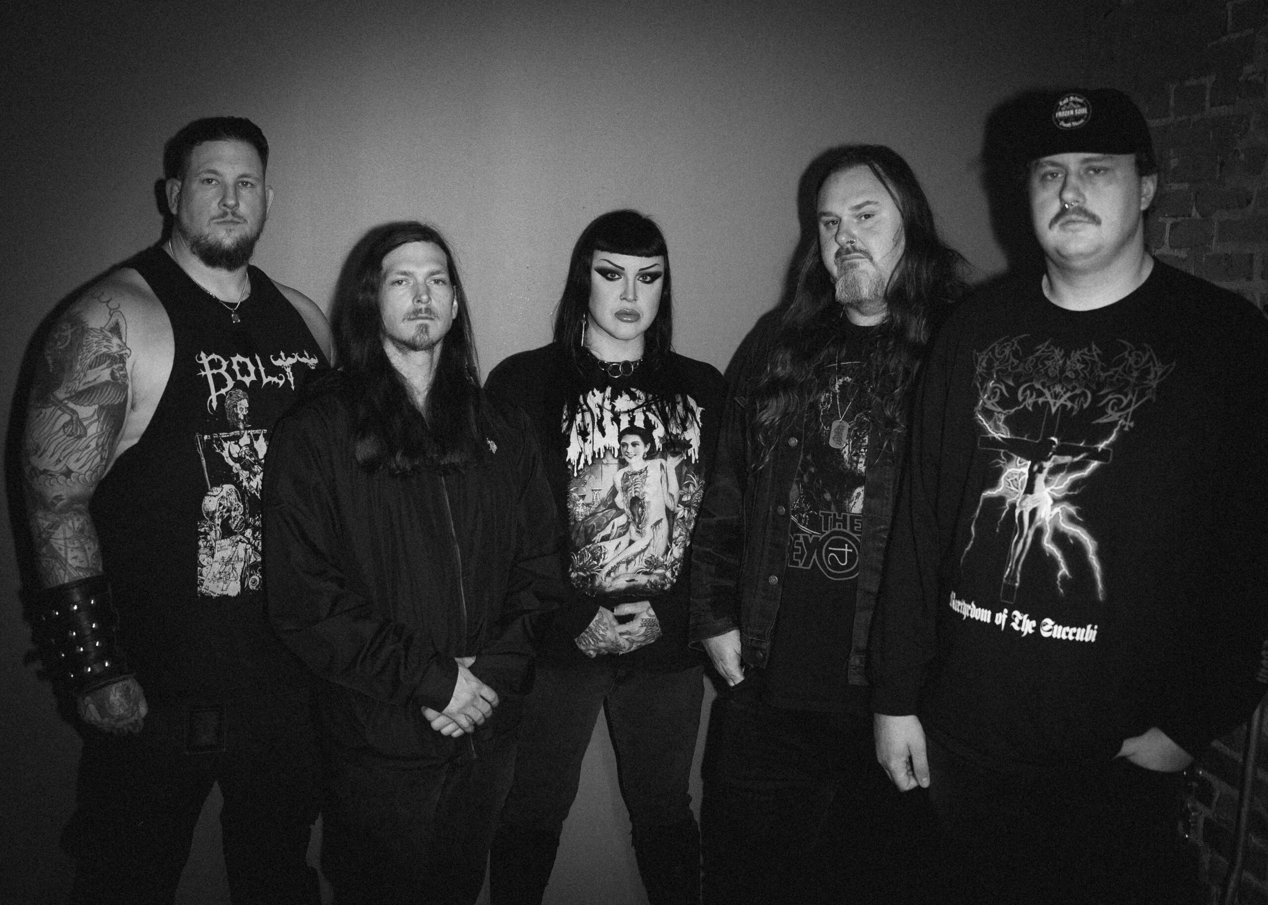 Promotional photo of the death metal band Frozen Soul, taken by Kate Russell.
