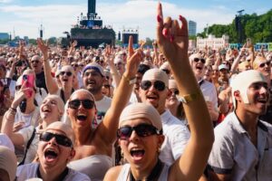 Pitbull obtient le record mondial Guinness du plus grand rassemblement de personnes chauves