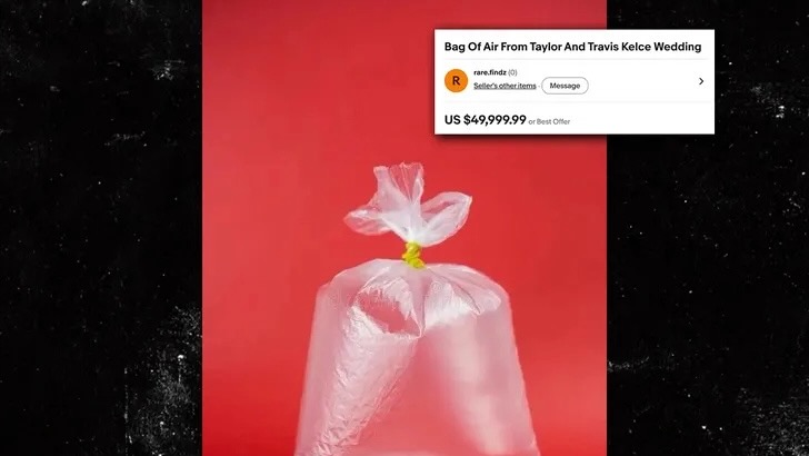 Achetez des déchets et de l'air réels du mariage de Taylor Swift et Travis Kelce